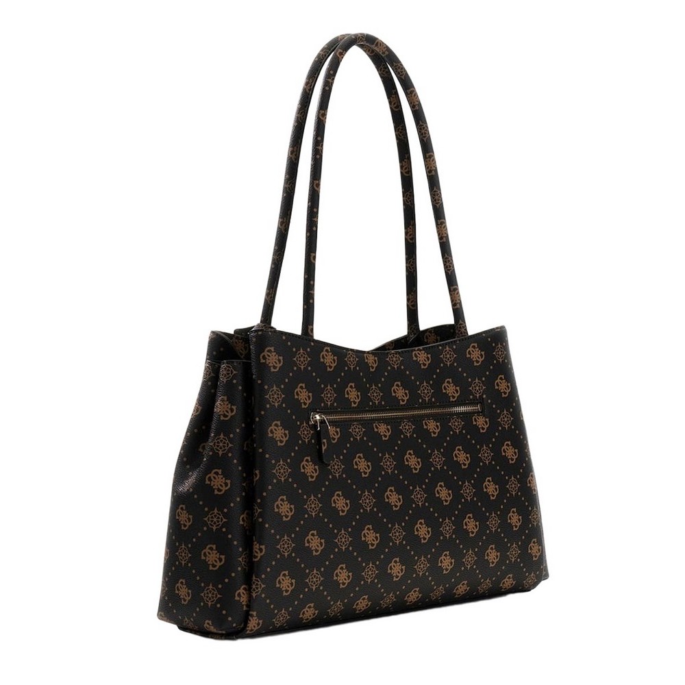 GUESS CARRIE LOGO GRLFRND CARRYALL ΤΣΑΝΤΑ ΓΥΝΑΙΚΕΙΑ BROWN