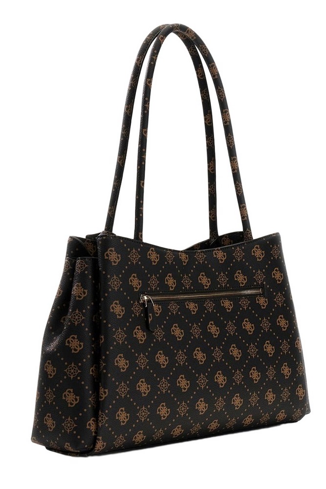 GUESS CARRIE LOGO GRLFRND CARRYALL ΤΣΑΝΤΑ ΓΥΝΑΙΚΕΙΑ BROWN
