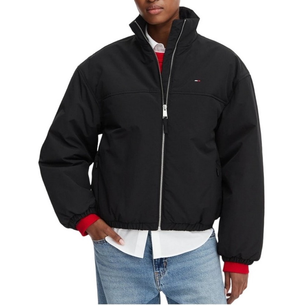 TOMMY JEANS PADDED HIGH NECK JACKET ΜΠΟΥΦΑΝ ΓΥΝΑΙΚΕΙΟ BLACK