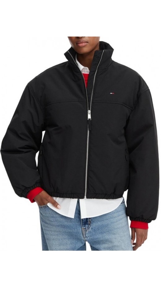 TOMMY JEANS PADDED HIGH NECK JACKET ΜΠΟΥΦΑΝ ΓΥΝΑΙΚΕΙΟ BLACK