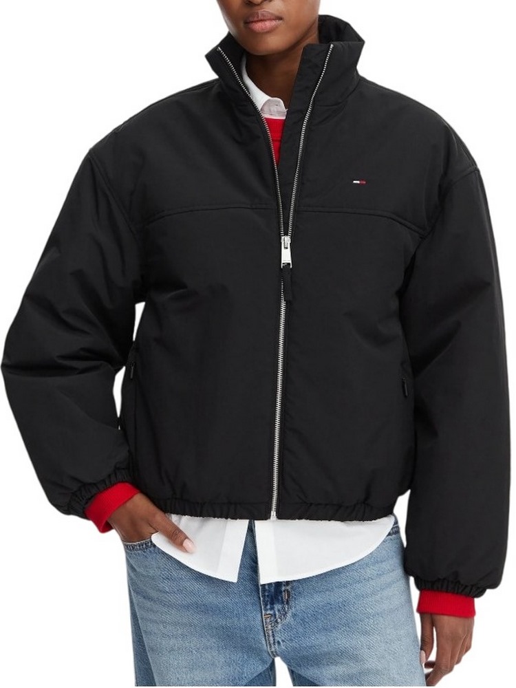 TOMMY JEANS PADDED HIGH NECK JACKET ΜΠΟΥΦΑΝ ΓΥΝΑΙΚΕΙΟ BLACK