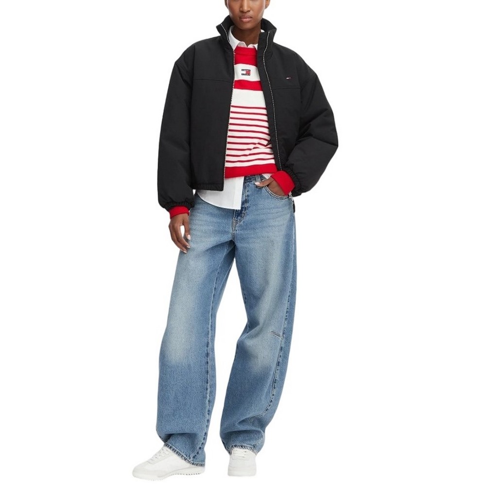 TOMMY JEANS PADDED HIGH NECK JACKET ΜΠΟΥΦΑΝ ΓΥΝΑΙΚΕΙΟ BLACK