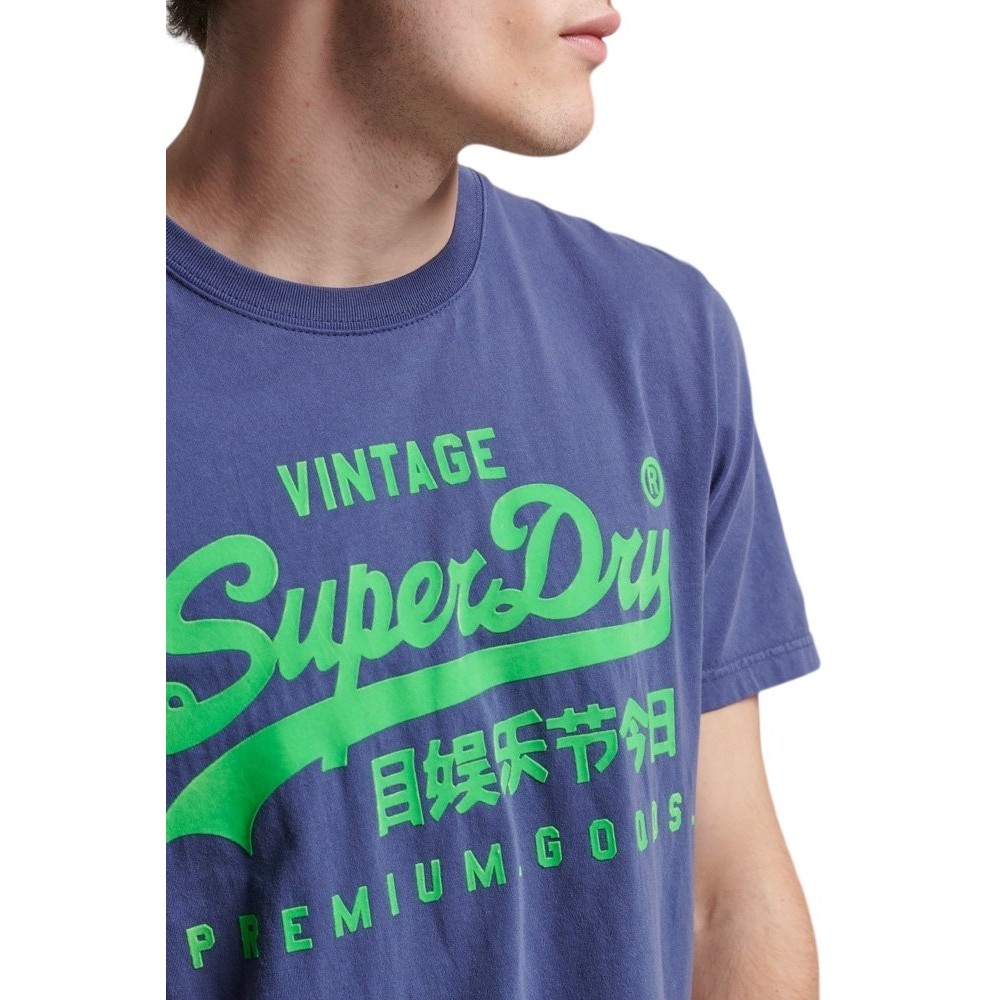 SUPERDRY D2 OVIN VINTAGE VL NEON TEE T-SHIRT ΑΝΔΡΙΚΟ BLUE SKY