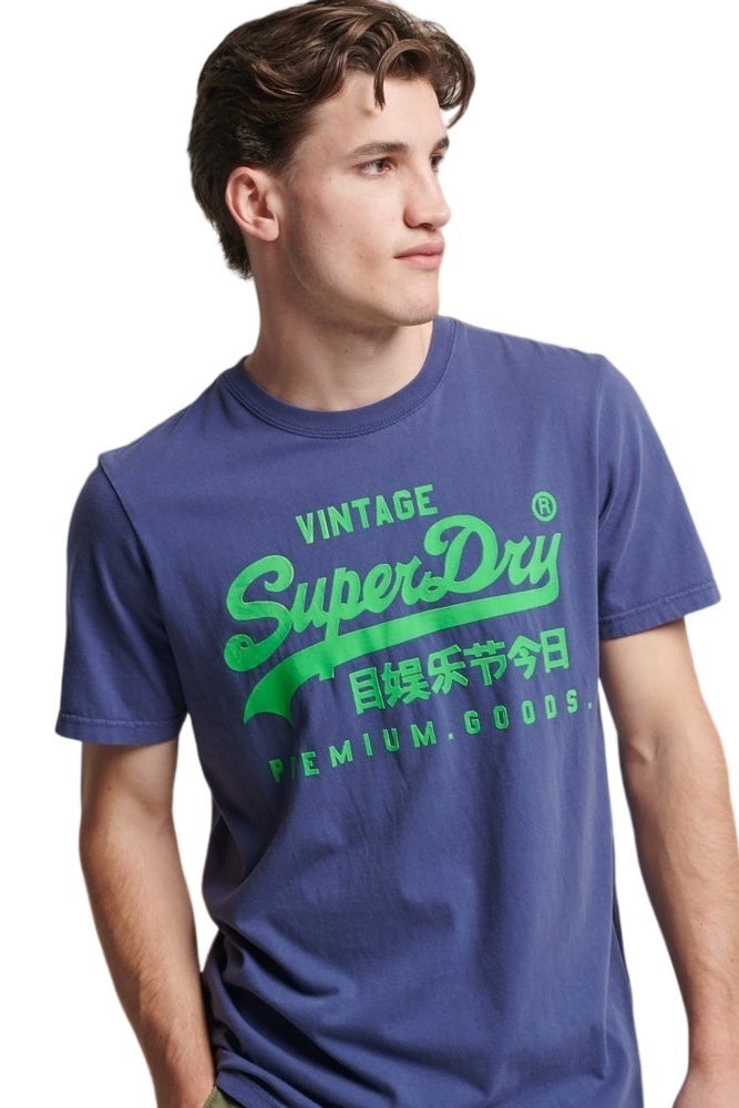 SUPERDRY D2 OVIN VINTAGE VL NEON TEE T-SHIRT ΑΝΔΡΙΚΟ BLUE SKY