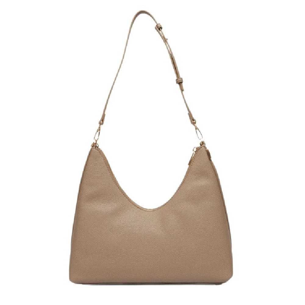 CALVIN KLEIN EMBLEM HW PEBBLE TOP ZIP HOBO ΤΣΑΝΤΑ ΓΥΝΑΙΚΕΙΑ BROWN