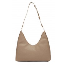 CALVIN KLEIN EMBLEM HW PEBBLE TOP ZIP HOBO ΤΣΑΝΤΑ ΓΥΝΑΙΚΕΙΑ BROWN