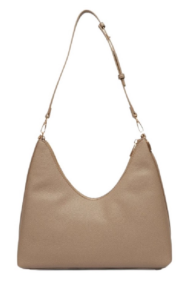 CALVIN KLEIN EMBLEM HW PEBBLE TOP ZIP HOBO ΤΣΑΝΤΑ ΓΥΝΑΙΚΕΙΑ BROWN