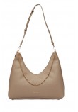 CALVIN KLEIN EMBLEM HW PEBBLE TOP ZIP HOBO ΤΣΑΝΤΑ ΓΥΝΑΙΚΕΙΑ BROWN