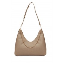 CALVIN KLEIN EMBLEM HW PEBBLE TOP ZIP HOBO ΤΣΑΝΤΑ ΓΥΝΑΙΚΕΙΑ BROWN