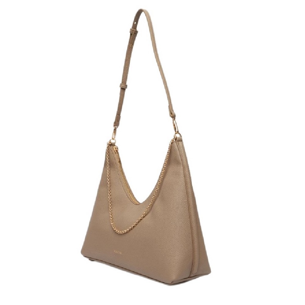 CALVIN KLEIN EMBLEM HW PEBBLE TOP ZIP HOBO ΤΣΑΝΤΑ ΓΥΝΑΙΚΕΙΑ BROWN