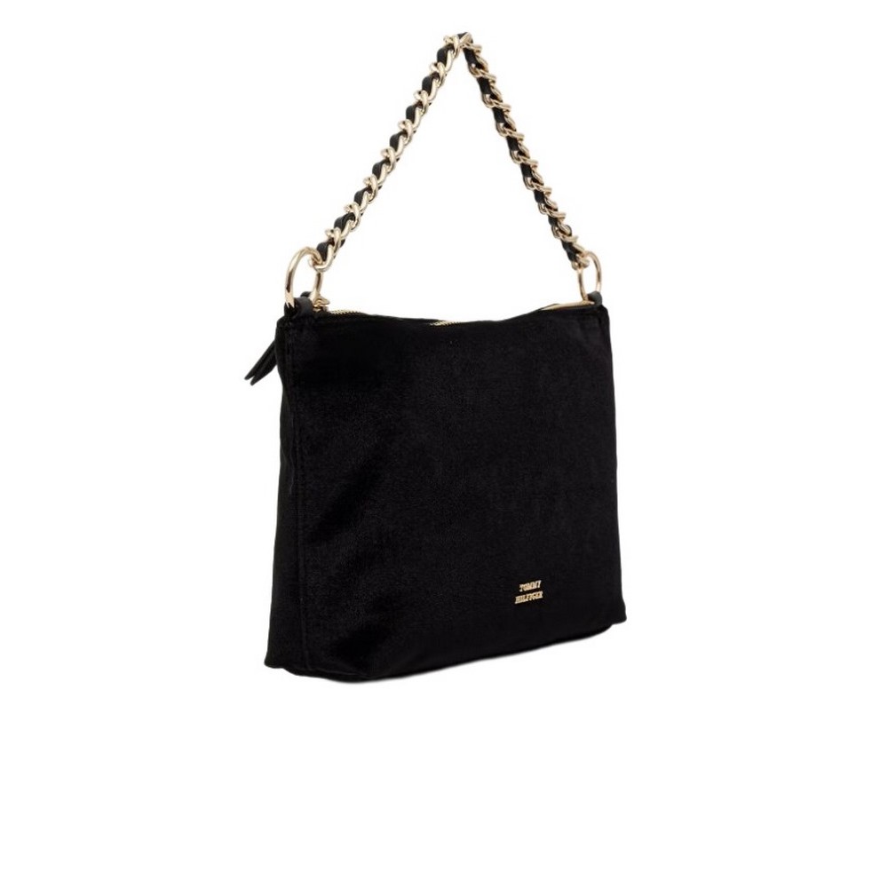 TOMMY HILFIGER DOWNTOWN MINI BAG VELVET ΤΣΑΝΤΑ ΓΥΝΑΙΚΕΙΑ BLACK