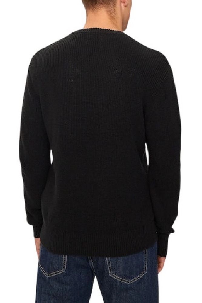 GUESS JEANS LS CN MINI TRIANGLE SWTR ΜΠΛΟΥΖΑ ΠΛΕΚΤΗ ΑΝΔΡΙΚΗ BLACK