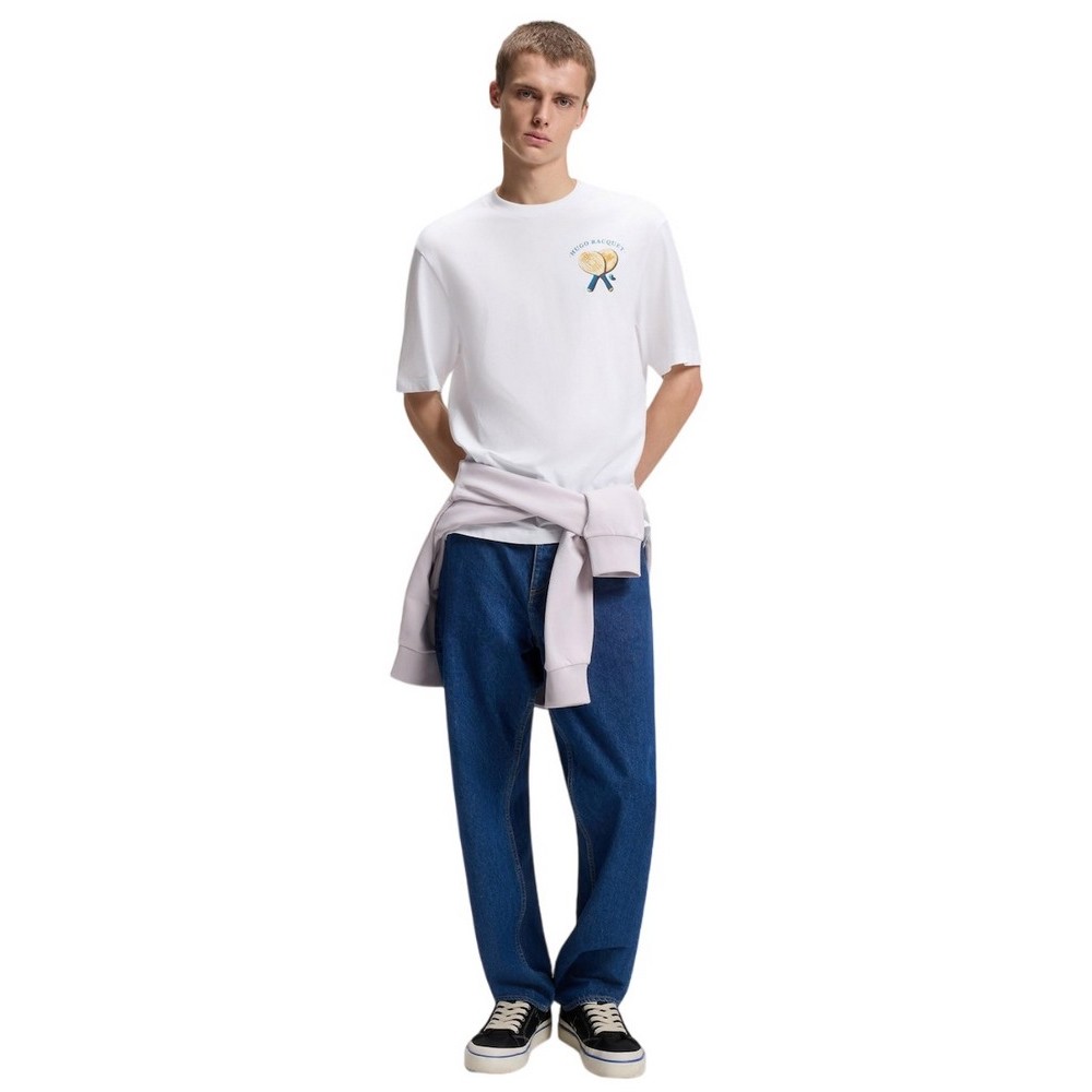 HUGO BOSS JERSEY NULAXO T-SHIRT ΜΠΛΟΥΖΑ ΑΝΔΡΙΚΗ WHITE