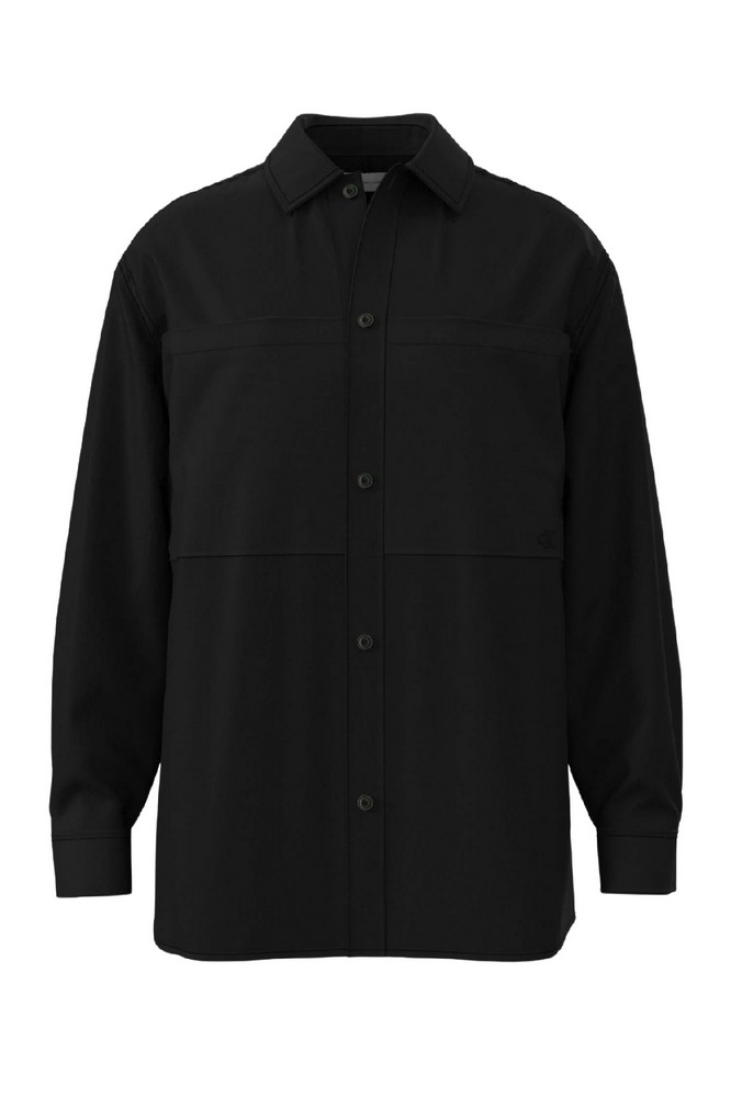 CALVIN KLEIN JEANS RIPSTOP RELAXED SHIRT ΠΟΥΚΑΜΙΣΟ ΑΝΔΡΙΚΟ BLACK