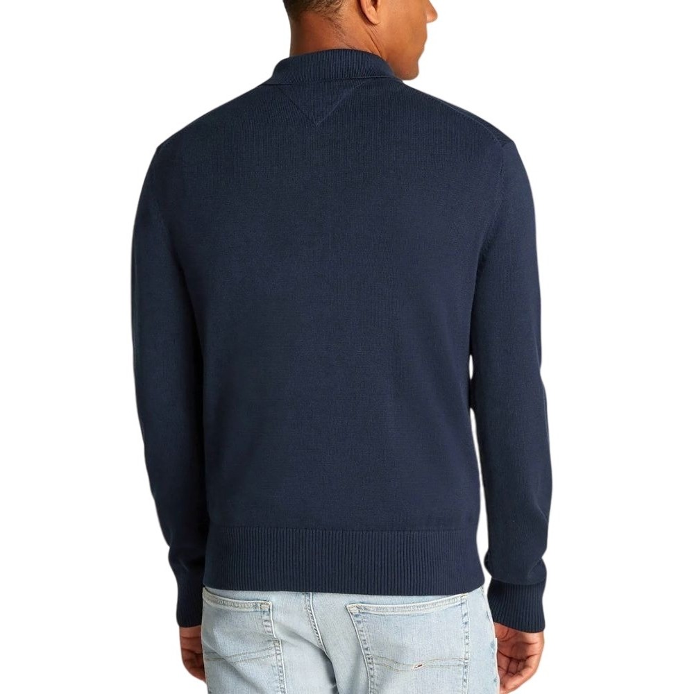 TOMMY JEANS SLIM ESSENTIAL POLO SWEATER ΜΠΛΟΥΖΑ ΠΛΕΚΤΗ ΑΝΔΡΙΚΗ NAVY