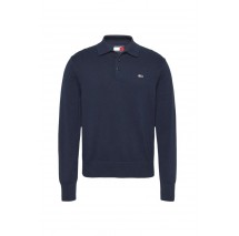 TOMMY JEANS SLIM ESSENTIAL POLO SWEATER ΜΠΛΟΥΖΑ ΠΛΕΚΤΗ ΑΝΔΡΙΚΗ NAVY