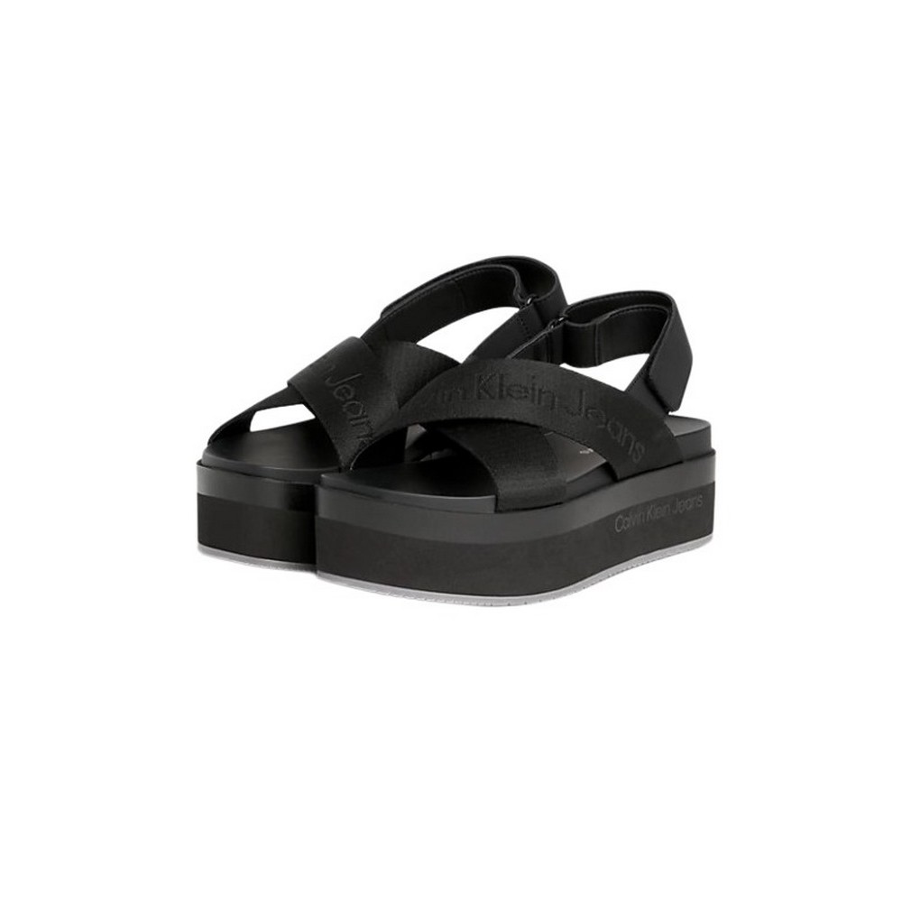 CALVIN KLEIN JEANS FLATFORM SANDAL SLING ΠΕΔΙΛΟ ΓΥΝΑΙΚΕΙΟ BLACK