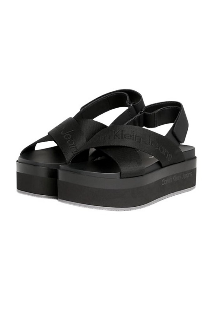 CALVIN KLEIN JEANS FLATFORM SANDAL SLING ΠΕΔΙΛΟ ΓΥΝΑΙΚΕΙΟ BLACK