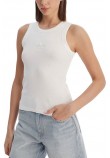 CALVIN KLEIN JEANS SL MONOGRAM RIB TANK ΤΟΠ ΓΥΝΑΙΚΕΙΟ BRIGHT WHITE