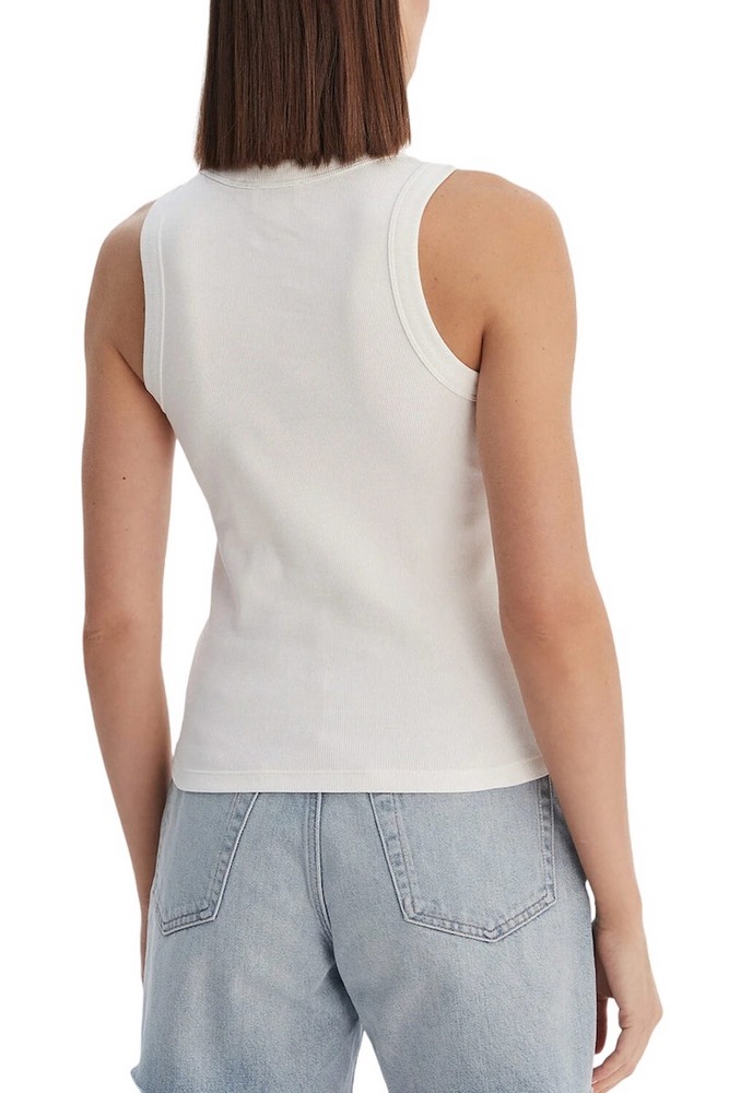 CALVIN KLEIN JEANS SL MONOGRAM RIB TANK ΤΟΠ ΓΥΝΑΙΚΕΙΟ BRIGHT WHITE