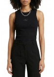 CALVIN KLEIN JEANS SL MONOGRAM RIB TANK ΤΟΠ ΓΥΝΑΙΚΕΙΟ BLACK