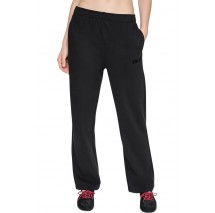 DKNY HIGH RISE FLOCKED LOGO RELAXED PANT ΠΑΝΤΕΛΟΝΙ ΦΟΡΜΑ ΓΥΝΑΙΚΕΙΟ BLACK