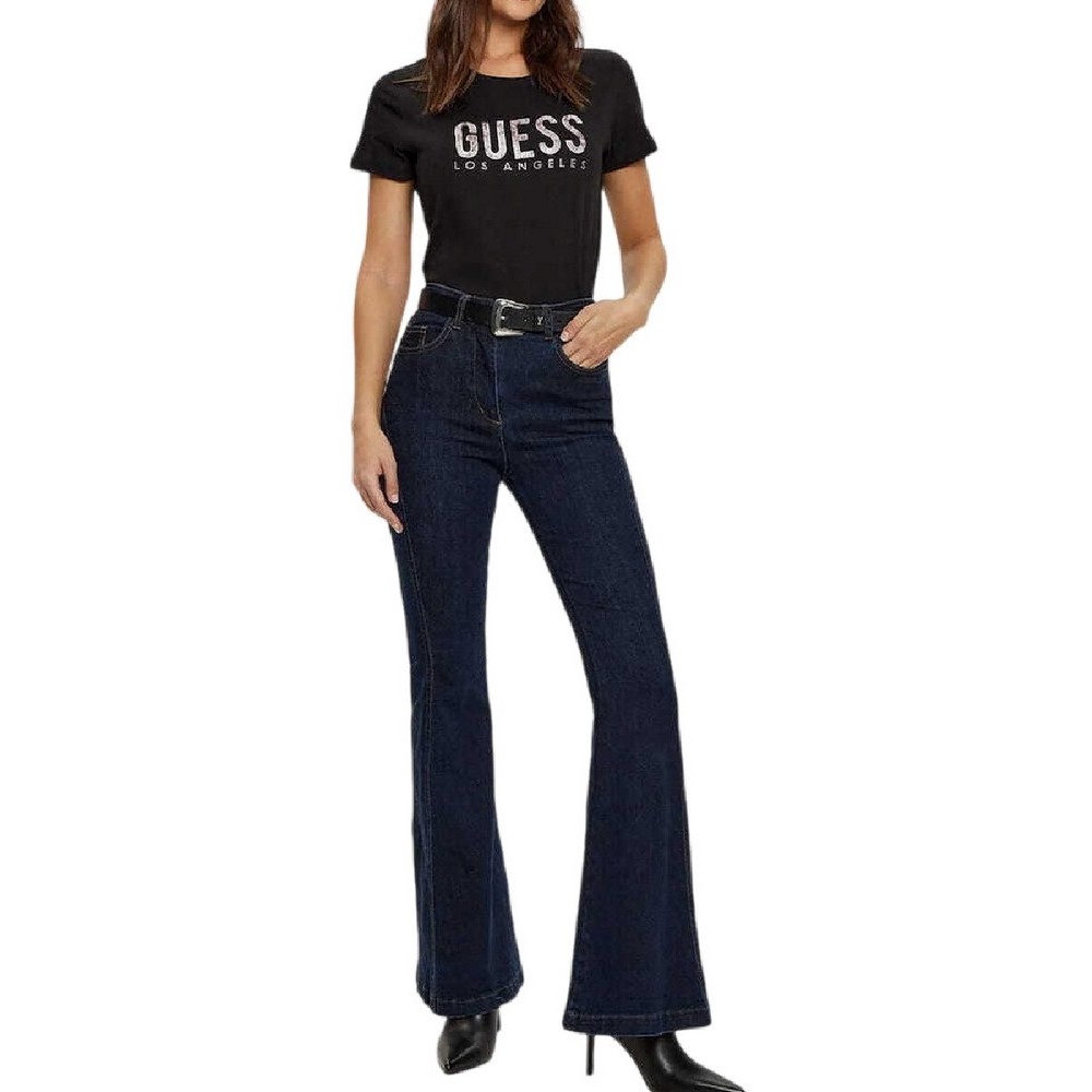 GUESS SS CN PYTHON LOGO TEE T-SHIRT ΜΠΛΟΥΖΑ ΓΥΝΑΙΚΕΙΑ BLACK