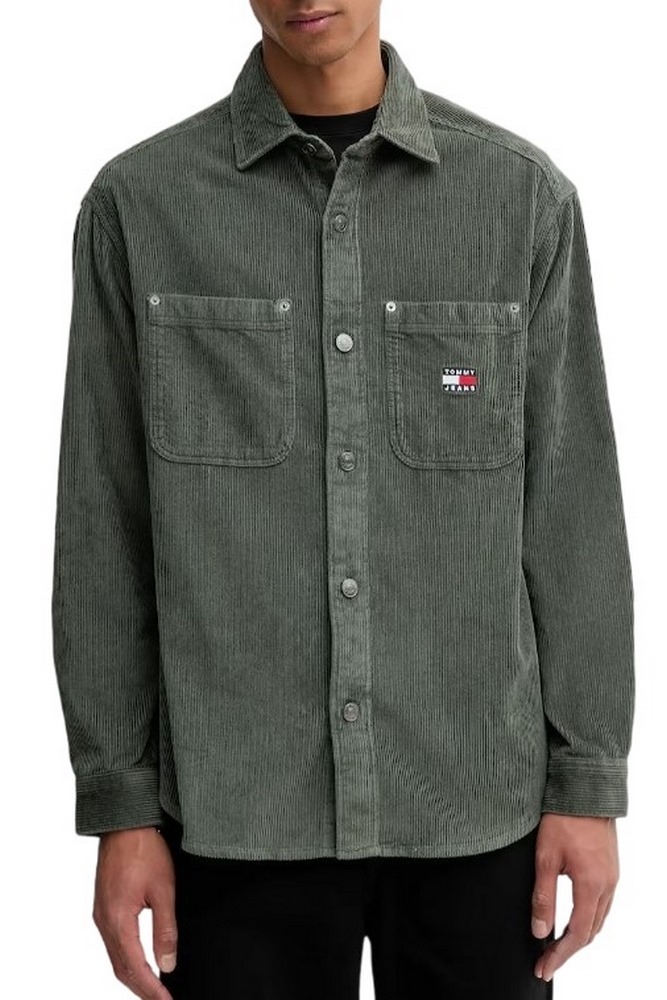 TOMMY JEANS RLX WASHED CORD SHIRT EXT ΠΟΥΚΑΜΙΣΟ ΑΝΔΡΙΚΟ GREEN
