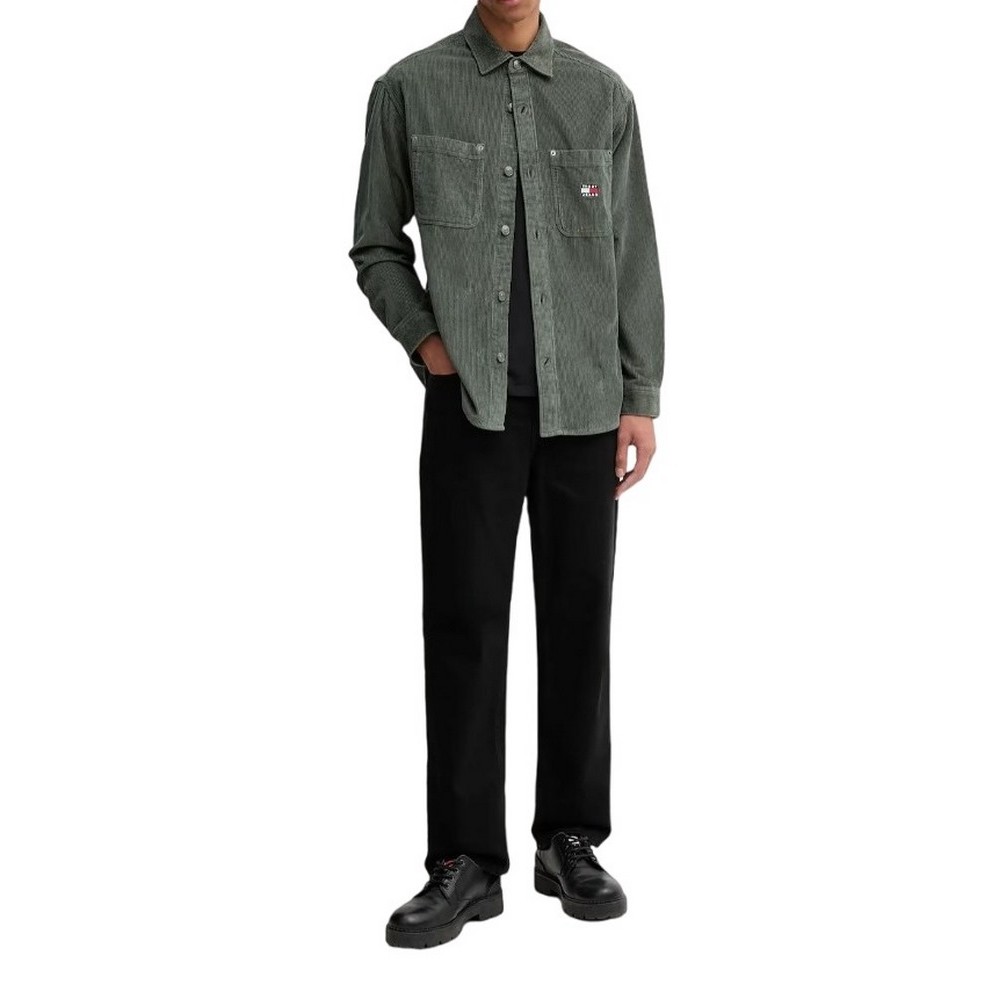 TOMMY JEANS RLX WASHED CORD SHIRT EXT ΠΟΥΚΑΜΙΣΟ ΑΝΔΡΙΚΟ GREEN