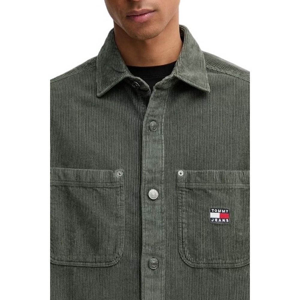 TOMMY JEANS RLX WASHED CORD SHIRT EXT ΠΟΥΚΑΜΙΣΟ ΑΝΔΡΙΚΟ GREEN