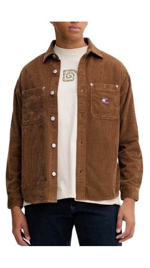 TOMMY JEANS RLX WASHED CORD SHIRT EXT ΠΟΥΚΑΜΙΣΟ ΑΝΔΡΙΚΟ BROWN