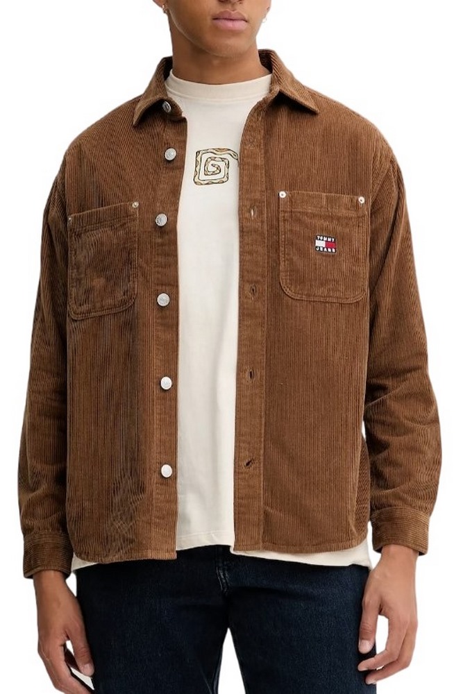 TOMMY JEANS RLX WASHED CORD SHIRT EXT ΠΟΥΚΑΜΙΣΟ ΑΝΔΡΙΚΟ BROWN