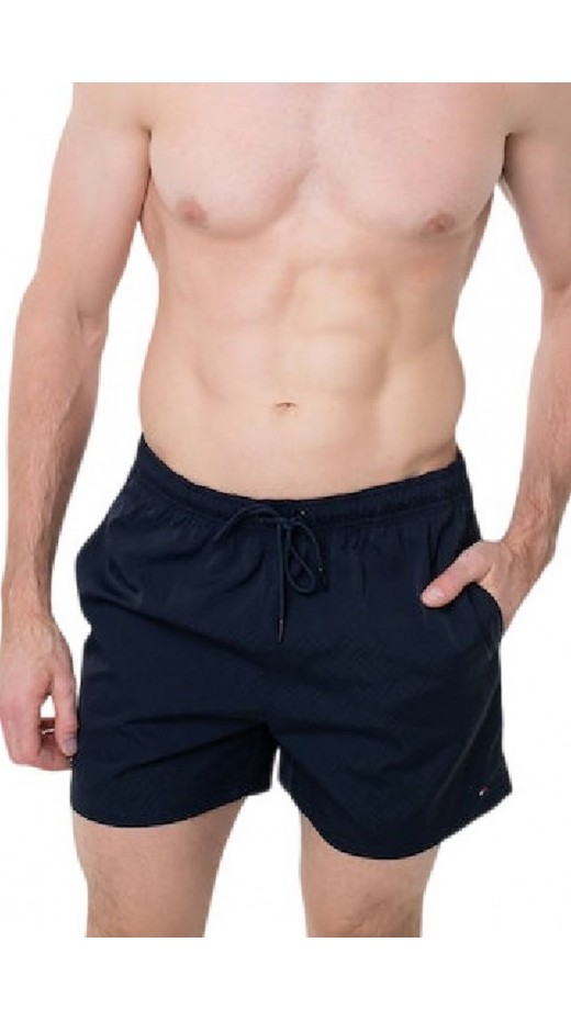 TOMMY HILFIGER MEDIUM DRAWSTRING JACQUARD ΜΑΓΙΟ ΑΝΔΡΙΚΟ DEEP NAVY