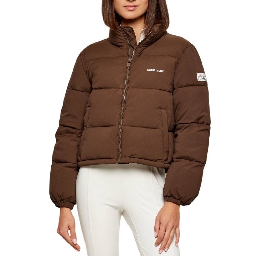 GUESS JEANS REG LENGHT PUFFER JKT ΜΠΟΥΦΑΝ ΓΥΝΑΙΚΕΙΟ BROWN