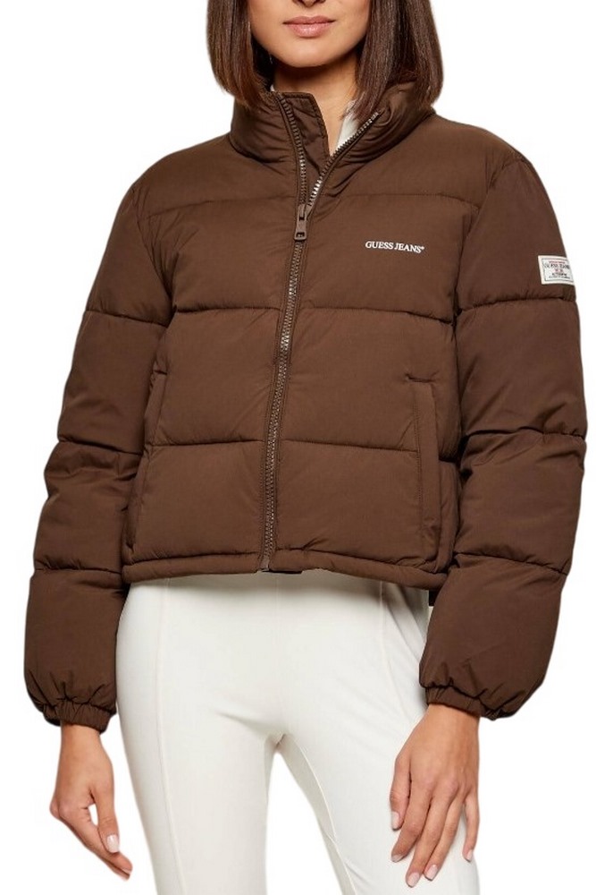 GUESS JEANS REG LENGHT PUFFER JKT ΜΠΟΥΦΑΝ ΓΥΝΑΙΚΕΙΟ BROWN
