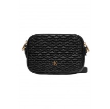 CALVIN KLEIN PLEATED DOUBLE ZIP CAMERA BAG ΤΣΑΝΤΑ ΓΥΝΑΙΚΕΙΑ BLACK