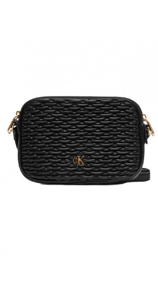 CALVIN KLEIN PLEATED DOUBLE ZIP CAMERA BAG ΤΣΑΝΤΑ ΓΥΝΑΙΚΕΙΑ BLACK