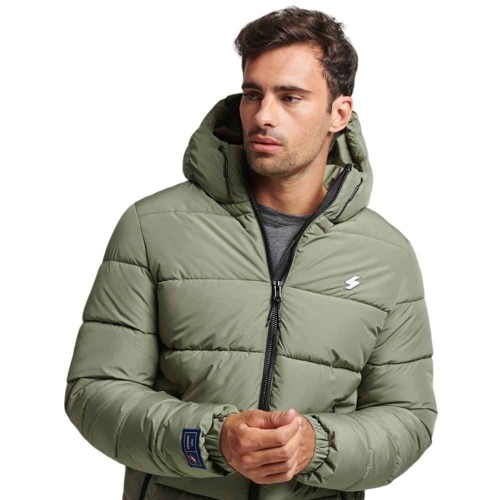 ΜΠΟΥΦΑΝ HOODED SPORTS PUFFER ΑΝΔΡΙΚΟ SUPERDRY KHAKI