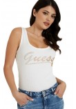 GUESS LOGO TANK TOP ΤΟΠ ΜΠΛΟΥΖΑ ΓΥΝΑΙΚΕΙΑ WHITE