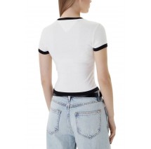TOMMY JEANS SLIM SH BADGE RIB EXT T-SHIRT ΜΠΛΟΥΖΑ ΓΥΝΑΙΚΕΙΑ ECRU