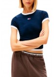 TOMMY JEANS SLIM SH BADGE RIB EXT T-SHIRT ΜΠΛΟΥΖΑ ΓΥΝΑΙΚΕΙΑ DARK NAVY