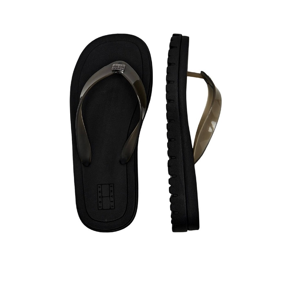 TOMMY JEANS  CLEATED JELLY SUMMER SANDAL ΠΑΝΤΟΦΛΑ ΓΥΝΑΙΚΕΙΑ BLACK