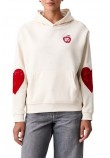 DKNY OVERSIZED BIG APPLE LOGO SWEATSHIRT ΜΠΛΟΥΖΑ ΦΟΥΤΕΡ ΓΥΝΑΙΚΕΙΑ OFF WHITE