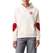 DKNY OVERSIZED BIG APPLE LOGO SWEATSHIRT ΜΠΛΟΥΖΑ ΦΟΥΤΕΡ ΓΥΝΑΙΚΕΙΑ OFF WHITE