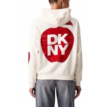 DKNY OVERSIZED BIG APPLE LOGO SWEATSHIRT ΜΠΛΟΥΖΑ ΦΟΥΤΕΡ ΓΥΝΑΙΚΕΙΑ OFF WHITE