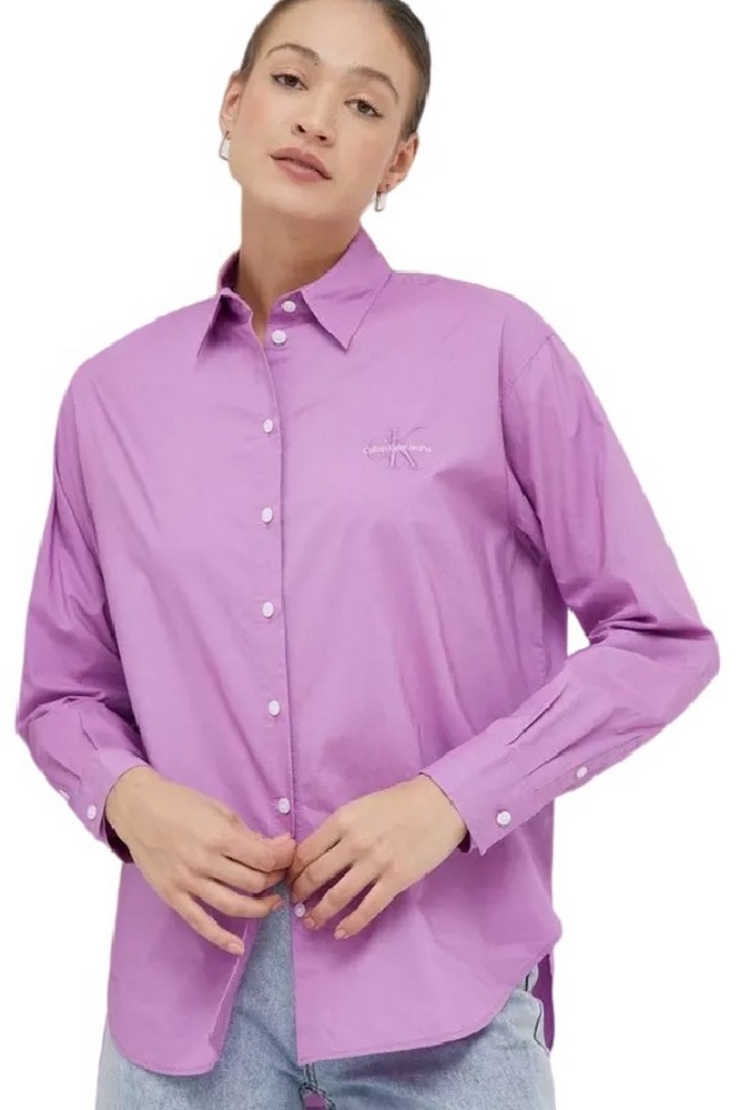 CALVIN KLEIN JEANS MONOLOGO RELAXED SHIRT ΠΟΥΚΑΜΙΣΟ ΓΥΝΑΙΚΕΙΟ PURPLE