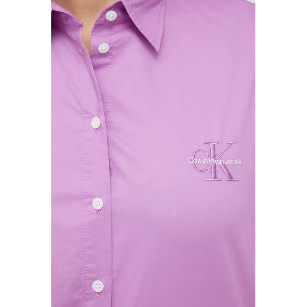 CALVIN KLEIN JEANS MONOLOGO RELAXED SHIRT ΠΟΥΚΑΜΙΣΟ ΓΥΝΑΙΚΕΙΟ PURPLE