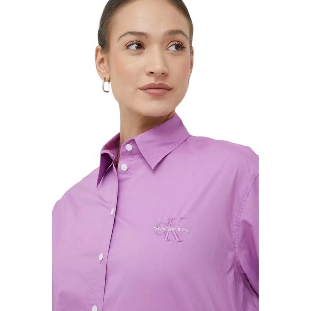 CALVIN KLEIN JEANS MONOLOGO RELAXED SHIRT ΠΟΥΚΑΜΙΣΟ ΓΥΝΑΙΚΕΙΟ PURPLE