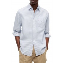 TOMMY JEANS REG STRIPE OXFORD SHIRT EXT ΠΟΥΚΑΜΙΣΟ ΑΝΔΡΙΚΟ BLUE