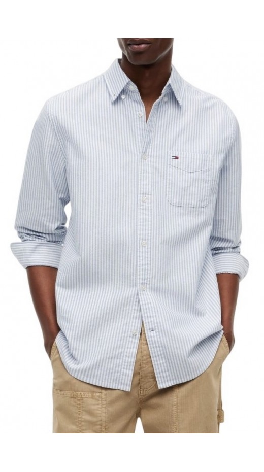 TOMMY JEANS REG STRIPE OXFORD SHIRT EXT ΠΟΥΚΑΜΙΣΟ ΑΝΔΡΙΚΟ BLUE